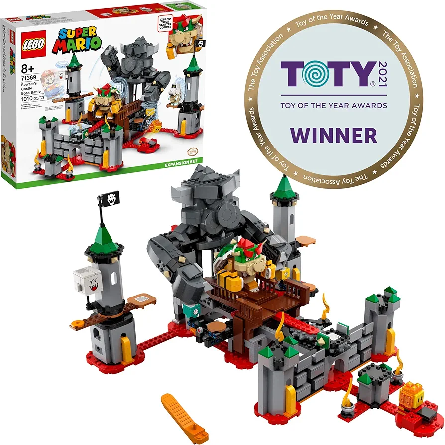 LEGO Super Mario Bowser's Castle Boss Battle Expansion Set 71369 Building Kit; Collectible Toy for Kids to Customize Their Super Mario Starter Course (71360) Playset (1,010 Pieces)