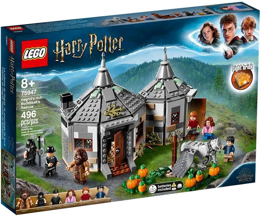 LEGO Harry Potter Hagrid's Hut: Buckbeak's Rescue 75947 Toy Hut Building Set from The Prisoner of Azkaban Features Buckbeak The Hippogriff Figure (496 Pieces)