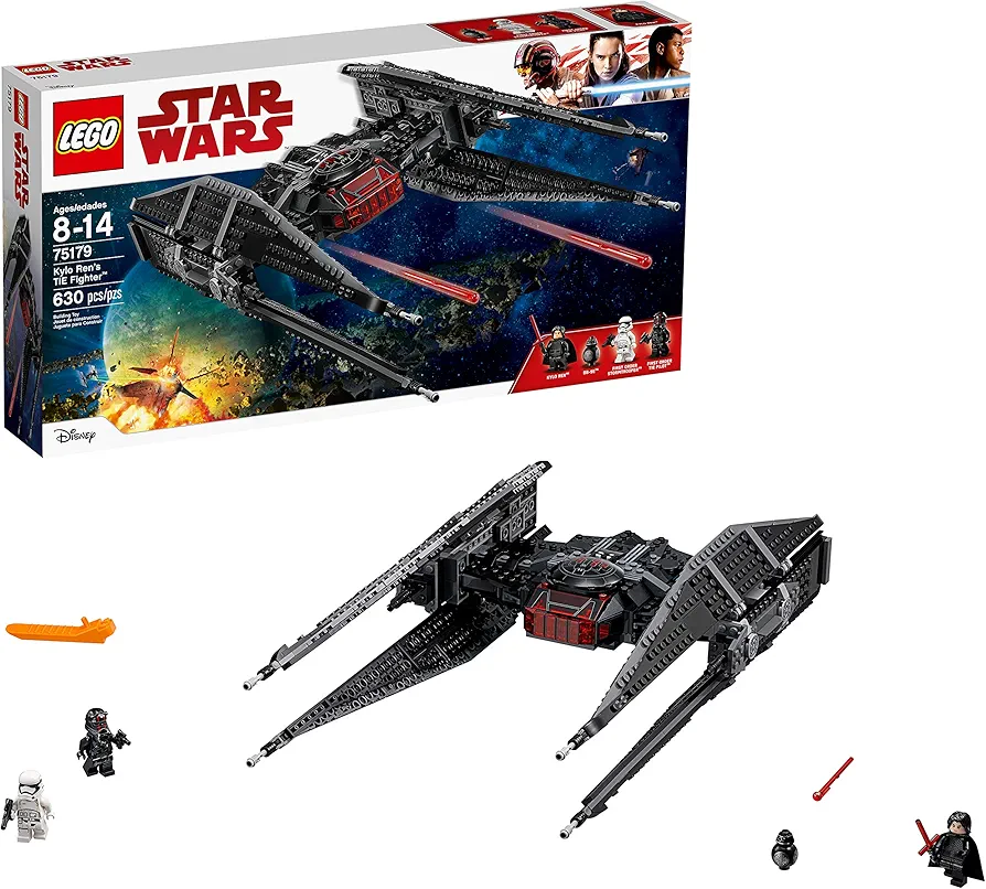 LEGO Star Wars Episode VIII Kylo Ren's Tie Fighter 75179 Building Kit, TIE Silencer Model and Popular Gift for Kids (630 Pieces)