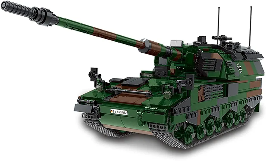 Germany Military Building Sets 1345pcs Panzerhaubitze 2000 Self-Propelled Cannon Building Blocks Bricks Stem Toys for Boys