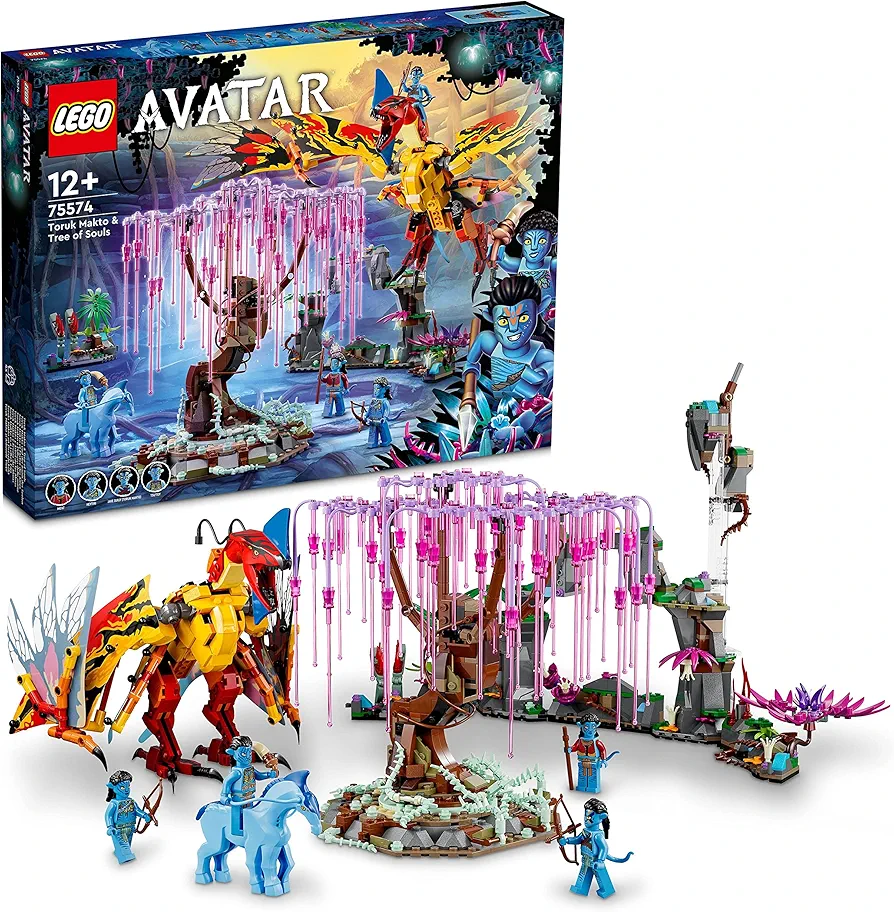 Lego Avatar Toruk Makto & Tree of Souls 75574 Building Set - Movie Inspired Toy Set with Jake Sully and Neytiri Minifigures, Direhorse Animal Figure, Glow in The Dark Pandora Adventure