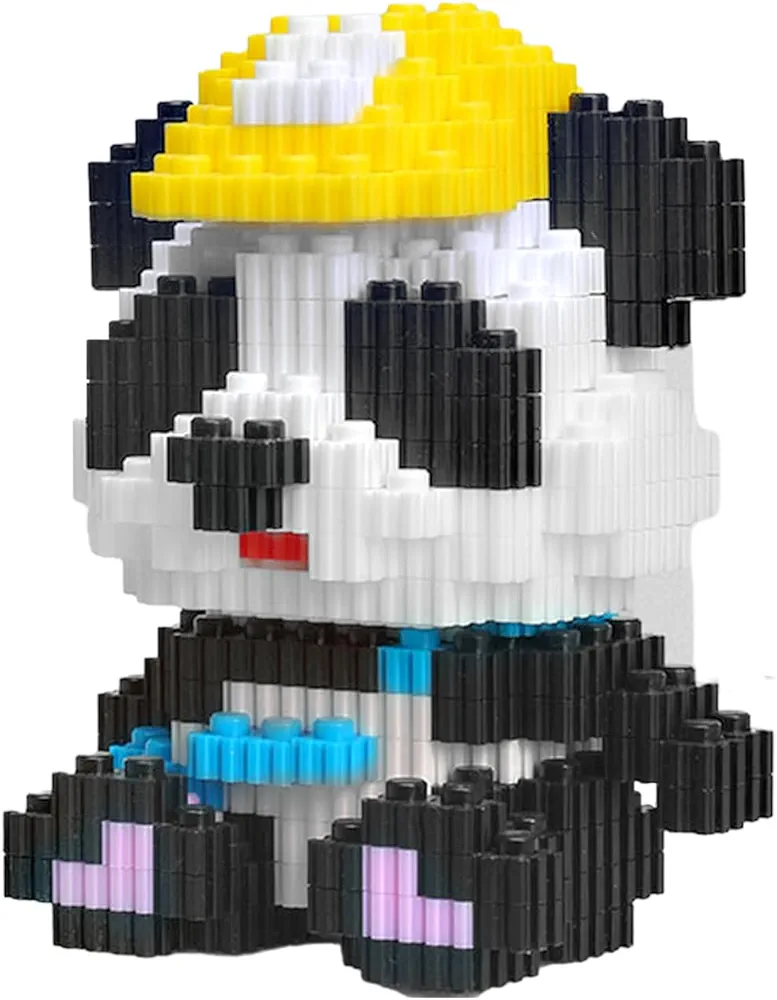 Larcele Micro Building Blocks Animal Set, DIY Mini 3D Building Toy Bricks,378 Dots KLJM-10 (Spring Panda)