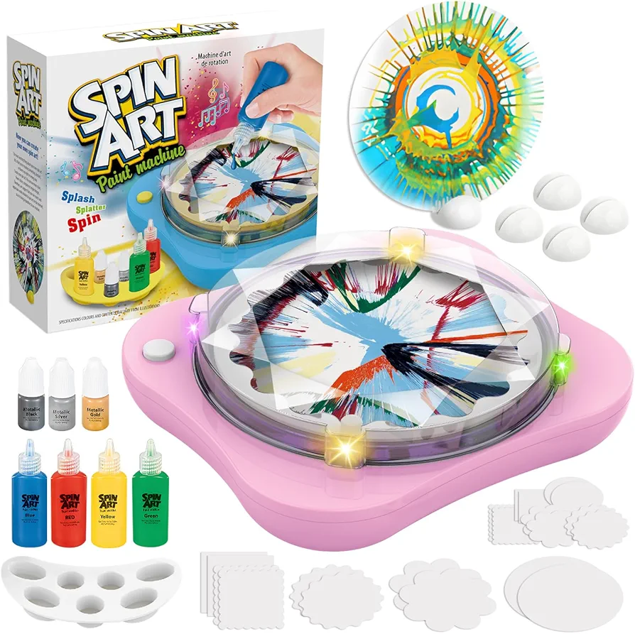 Paint Spin Art Machine Kit for Kids - Arts & Crafts Gifts for Boys Girls Ages 4-8 - Battery Operated Spinner Painting Toys - Birthday Gifts for 4 5 6 7 8 Year Old Girls