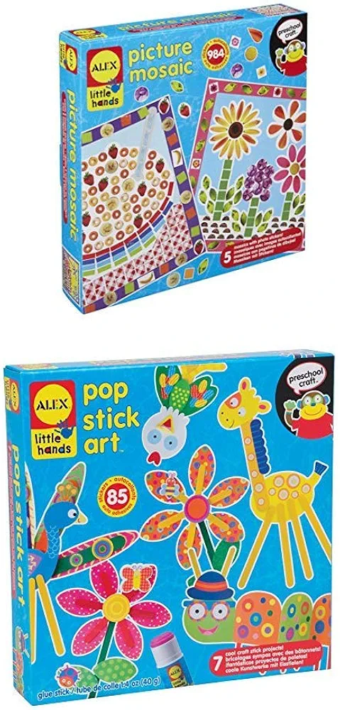 Alex Little Hands Picture Mosaic Kids Toddler Art and Craft Activity with Little Hands Pop Stick Art Craft Kit