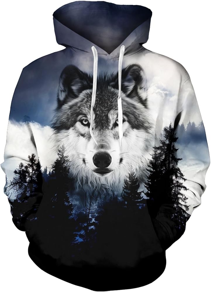 Loveternal Mens Womens Fleece Liner Hoodies Novelty Graphic Pullover Hooded Sweatshirts