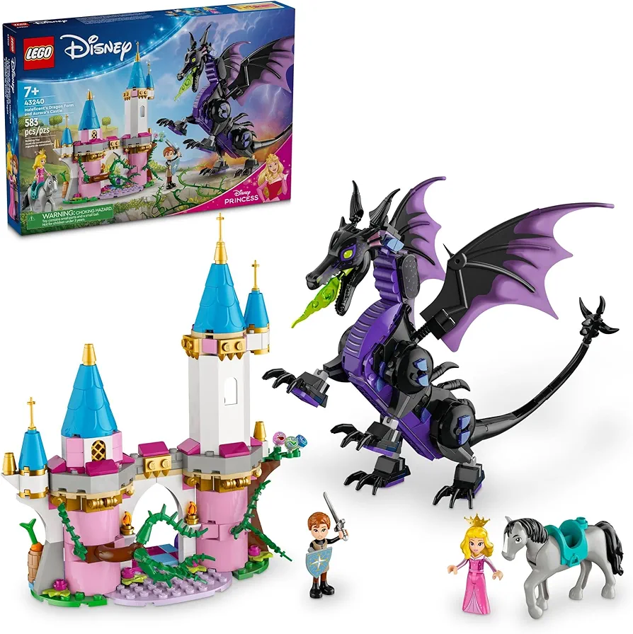 LEGO Disney Princess Maleficent’s Dragon Form Building Set for Kids and Sleeping Beauty Fans, Disney Princess Figure, Castle Toy, Fun Gift Idea for Girls and Boys Ages 7 Plus Who Love Aurora, 43240