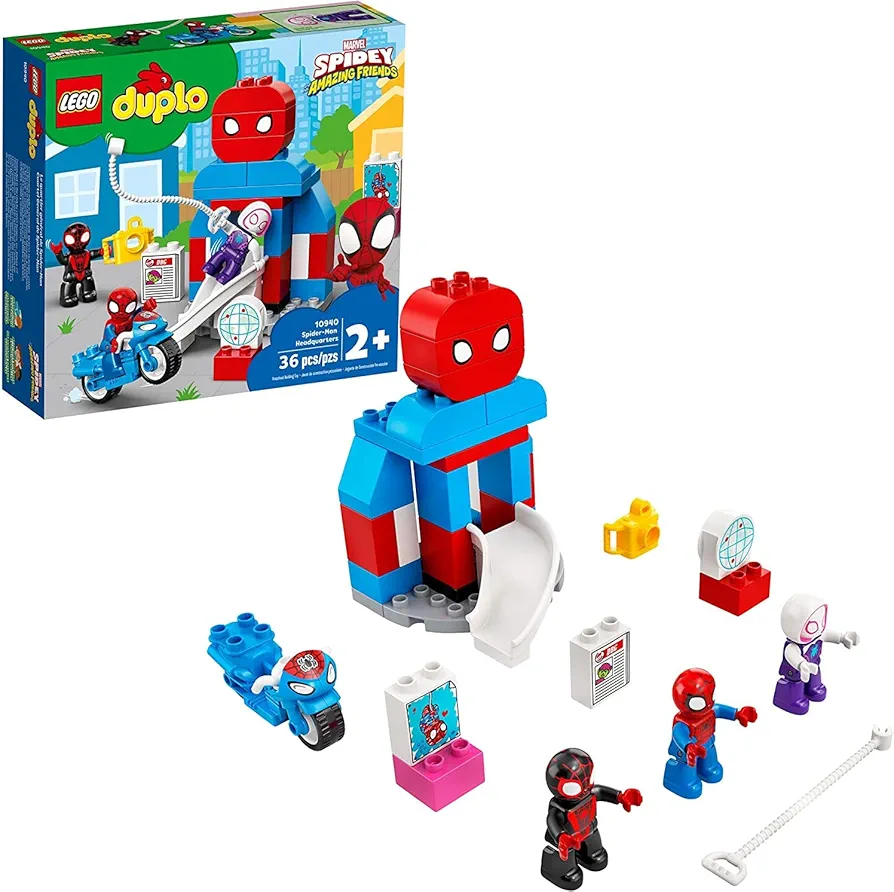 LEGO DUPLO Marvel Spider-Man Headquarters 10940 Spidey and His Amazing Friends TV Show Building Toy for Kids; New 2021 (36 Pieces)