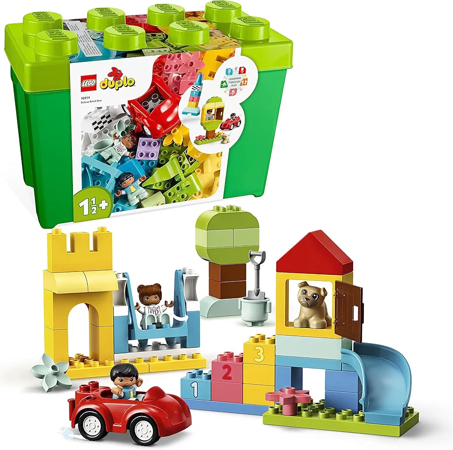 LEGO 10914 DUPLO Classic Deluxe Brick Box Building Set with Storage, First Bricks Learning Toy for Toddlers 1.5 Year Old