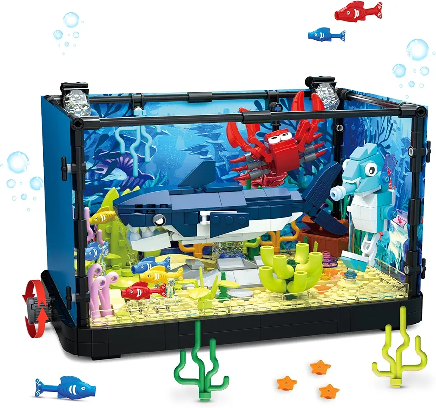 QLT Fish Tank Shark Building Set, Toy Building Set