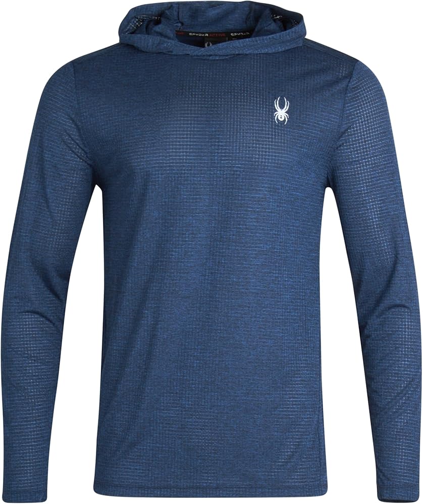 Spyder Men's Active Sweatshirt – Thermal Ribbed Performance Tech Fleece Hoodie Sweatshirt - Workout Pullover for Men (S-XL)