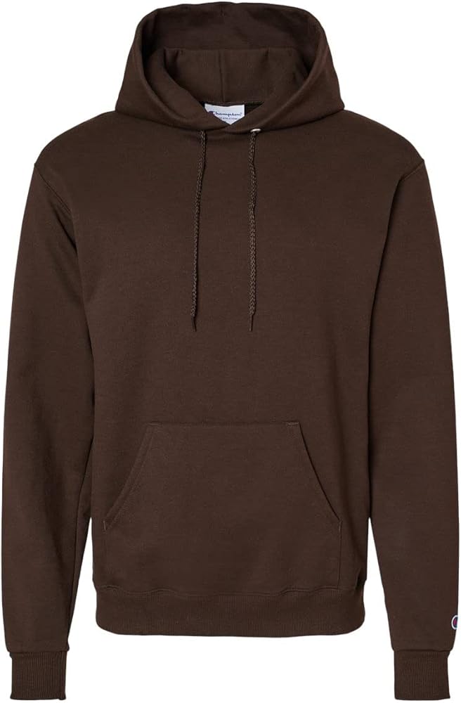 Champion Mens Powerblend Hooded Sweatshirt, 2XL, Chocolate Brown