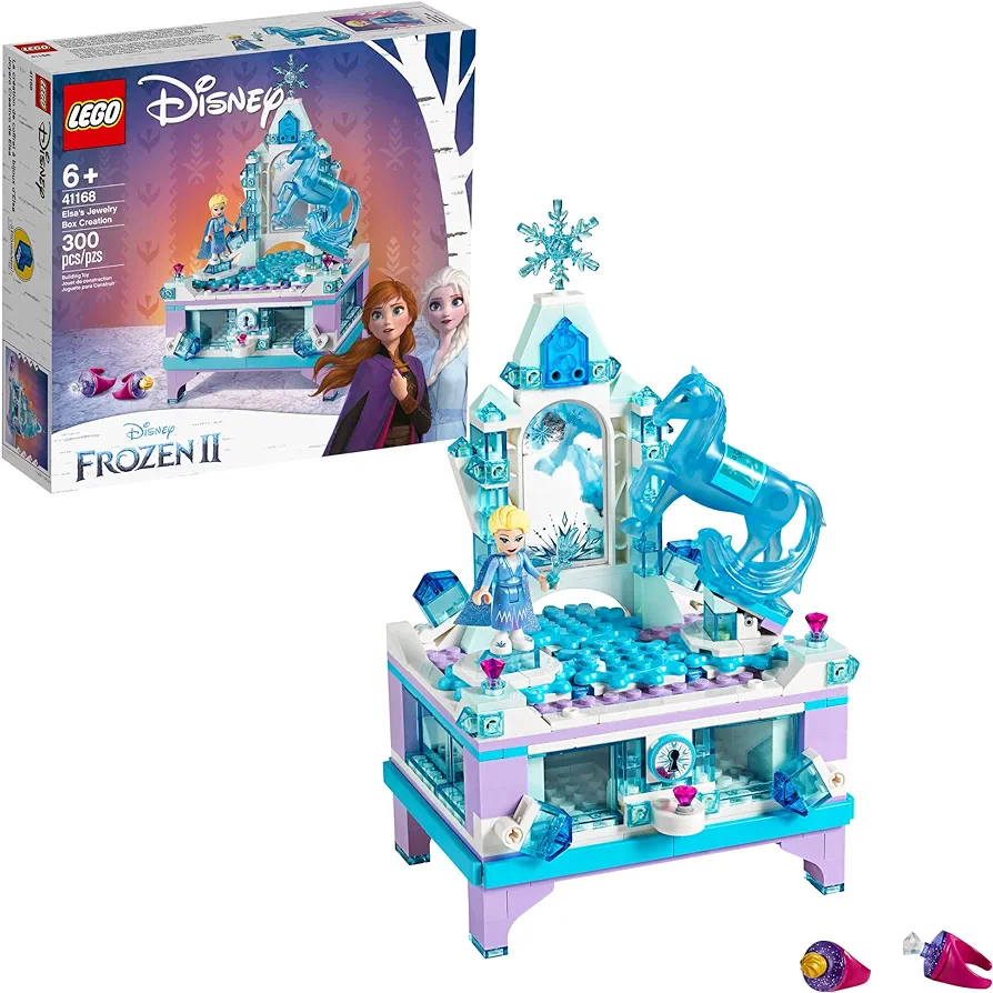 LEGO Disney Frozen 2 Elsa's Jewelry Box Creation Building Toy 41168 Make a Jewelry Storage Box with Lockable Drawer & Mirror, Collectible Disney Gift Idea with Princess Elsa Mini-Doll and Nokk Figure