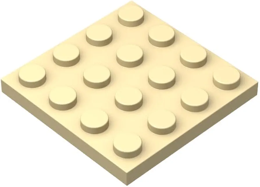 Tan 4x4 Plates Bulk, 50 Piece Classic Building Plates 4x4, Compatible with Lego Parts and Pieces(Color:Tan)