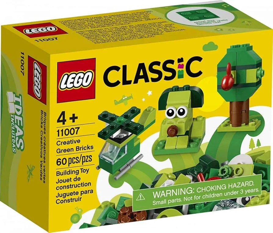 LEGO Classic Creative Green Bricks 11007 Starter Set Building Kit with Bricks and Pieces to Inspire Imaginative Play (60 Pieces)