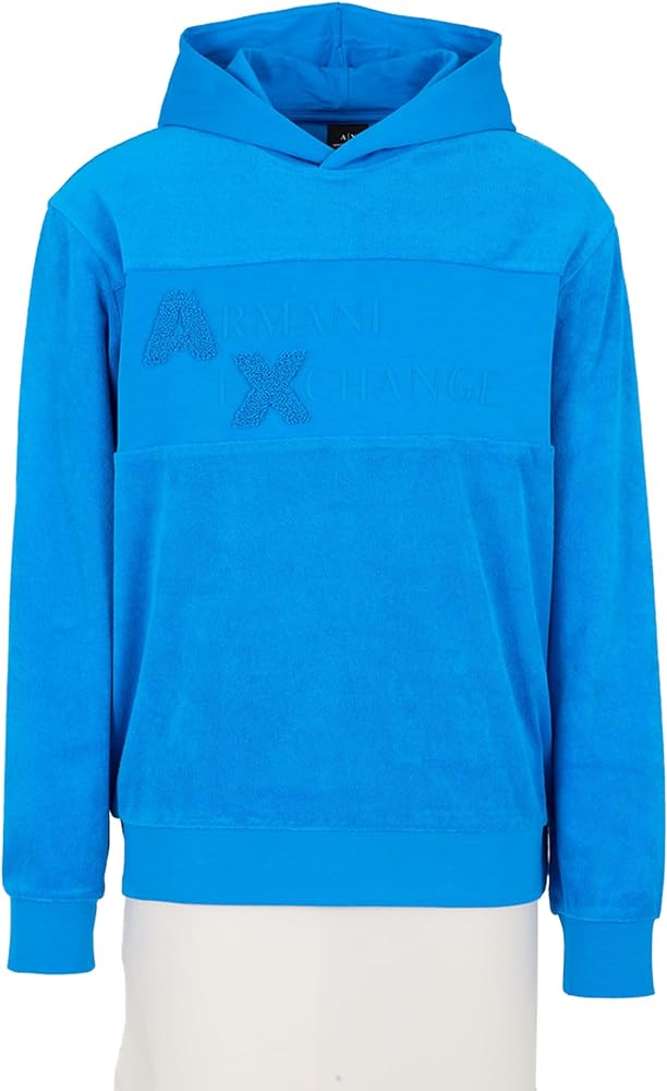 Armani Exchange Men's Terry Texture Pullover Hoodie Sweatshirt