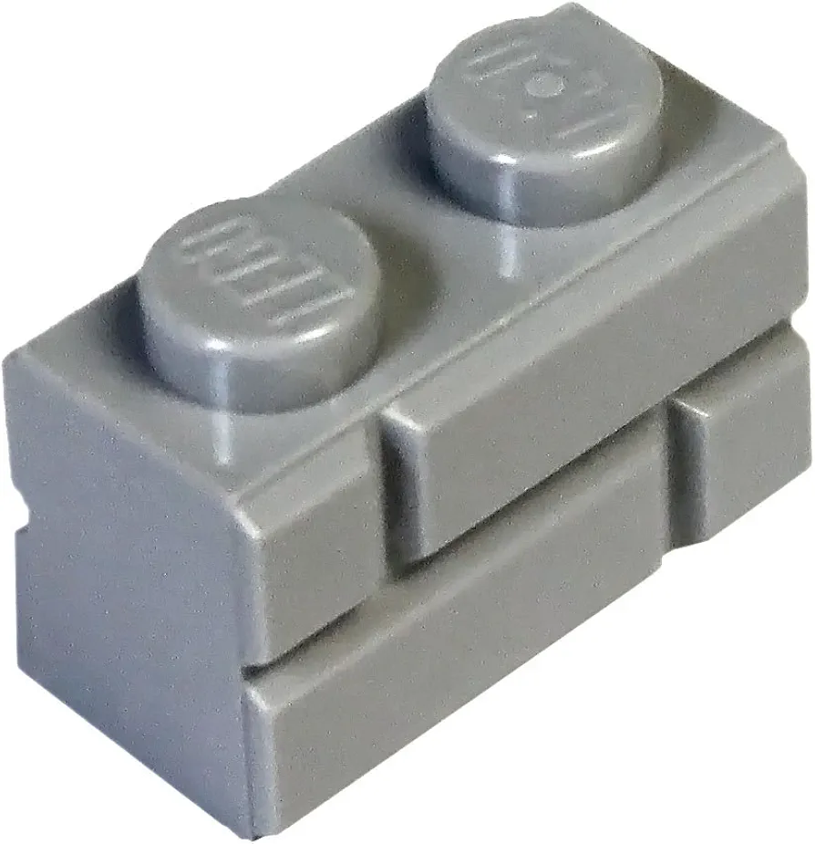 LEGO Parts and Pieces: Light Gray (Medium Stone Grey) 1x2 Masonry Profile Brick x20