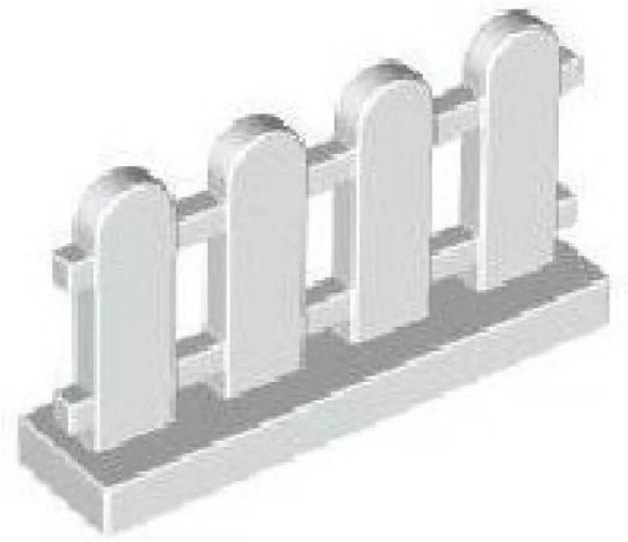 Lego Building Accessories 1 x 4 x 2 White Picket Fence, Bulk - 50 Pieces per Package