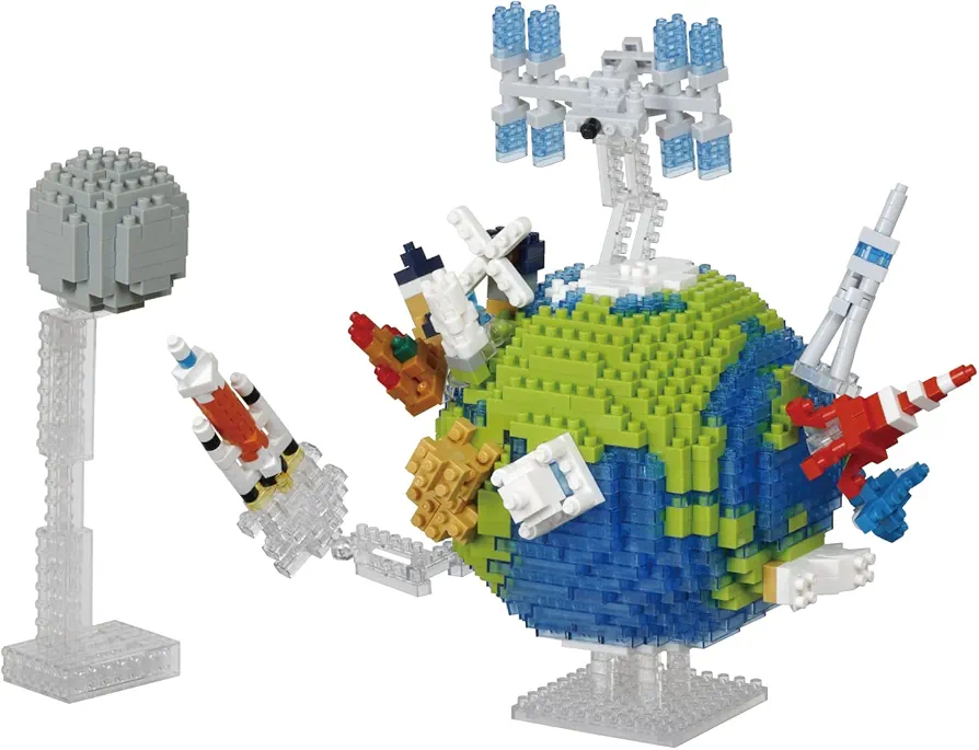 nanoblock - Space - Planet Earth & The Moon, Advanced Hobby Series Building Kit