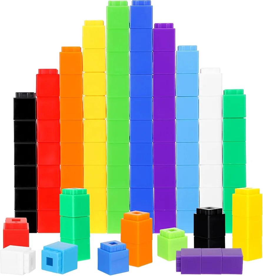 300 Pcs Counting Cubes, Plastic Counting Blocks, Colorful Math Cubes, Math Manipulatives Classroom Learning Supplies, Preschool Learning Materials, Counting Toys (Simple Style)