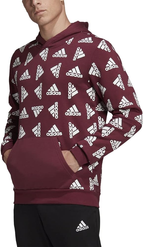 adidas mens All Over Print Fleece Hoodie Casual, Victory Crimson, XX-Large Tall