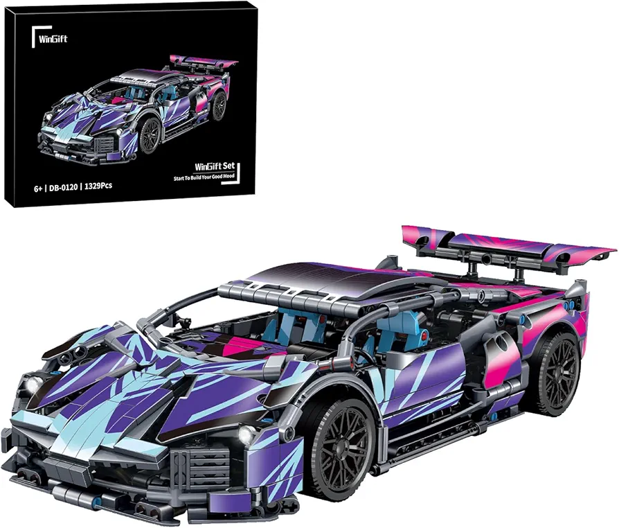 1329 Piece Sports Car Building Blocks Toys Boys or Adults Kits, 1:14 Race Car Model Building Set, Adult Collectible Model Cars Set to Build, STEM Super Cars Sets for Boys Girls Age 6-12, 8-14