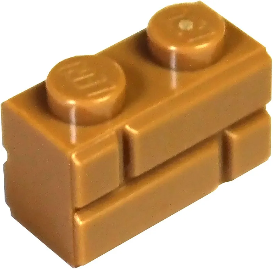 LEGO Parts and Pieces: Sand Orange (Medium Nougat) 1x2 Masonry Profile Brick x100