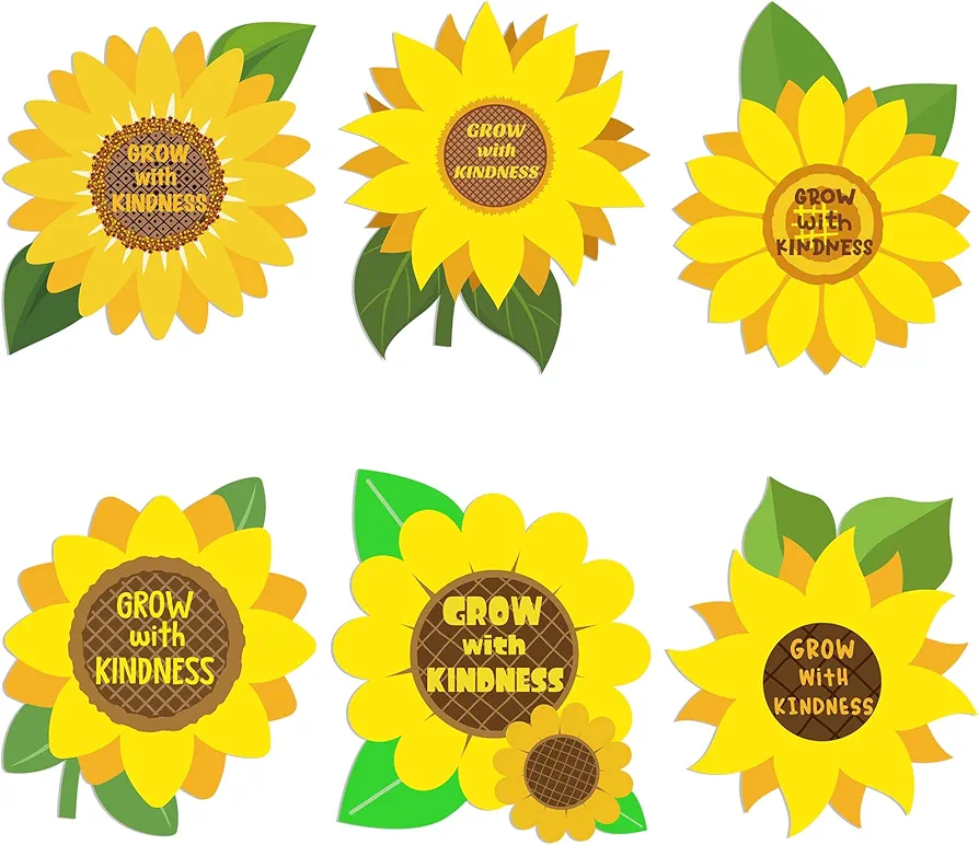 30 Be Kind Sunflower Craft Kit for Kids, Sunflower Classroom Craft Kits, Make Your Own DIY Crafts, Easy to Assemble Sunflower Craft Kits, Sunday School Fun Classroom Activities Kit for Preschool