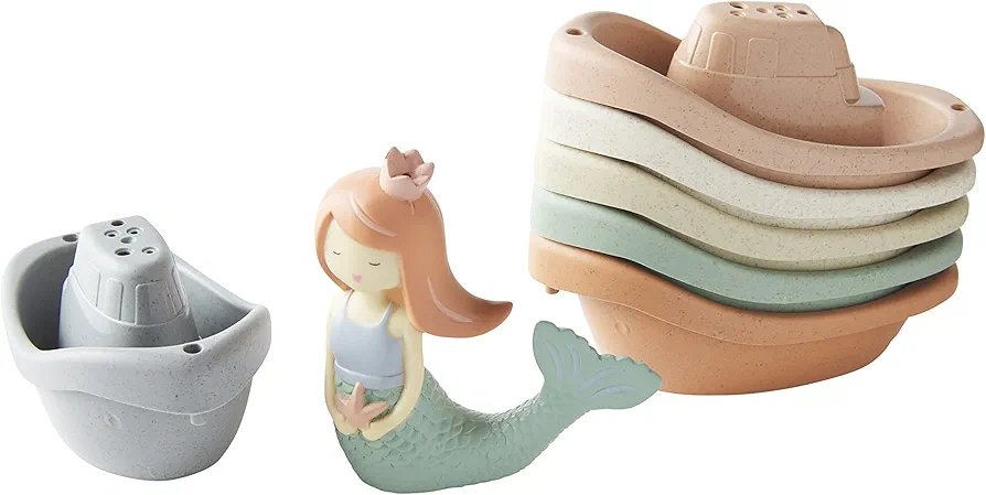 Mud Pie Children's Stacking Boat Set, Mermaid