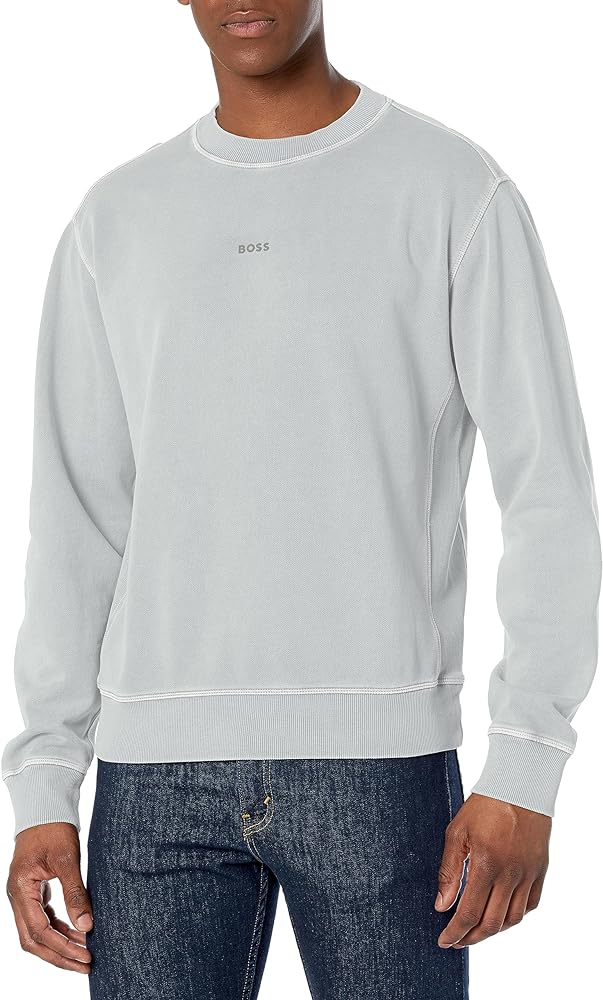 BOSS Men's Center Logo Crew Neck Sweatshirt