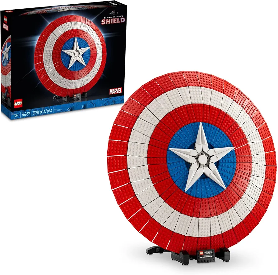 LEGO Marvel Captain America’s Shield 76262 Model Kit for Adults, Collectible Replica of Captain America’s Iconic Shield, This Disney Marvel Building Set for Adults Makes a Great Graduation Gift