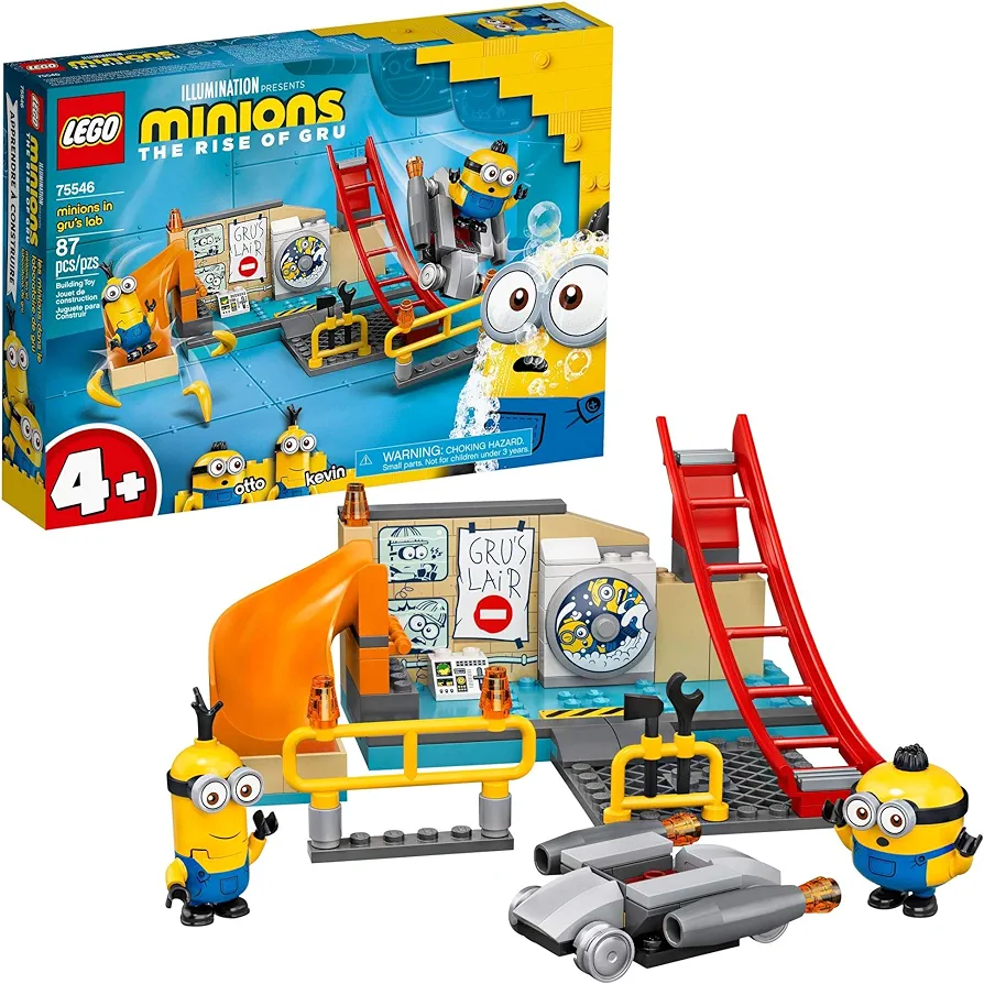 The Rise of Gru: Minions in Gru’s Lab (75546) Building Toy for Kids, an Exciting Toy Lab Set with Kevin and Otto Minion Figures, New 2021 (87 Pieces)