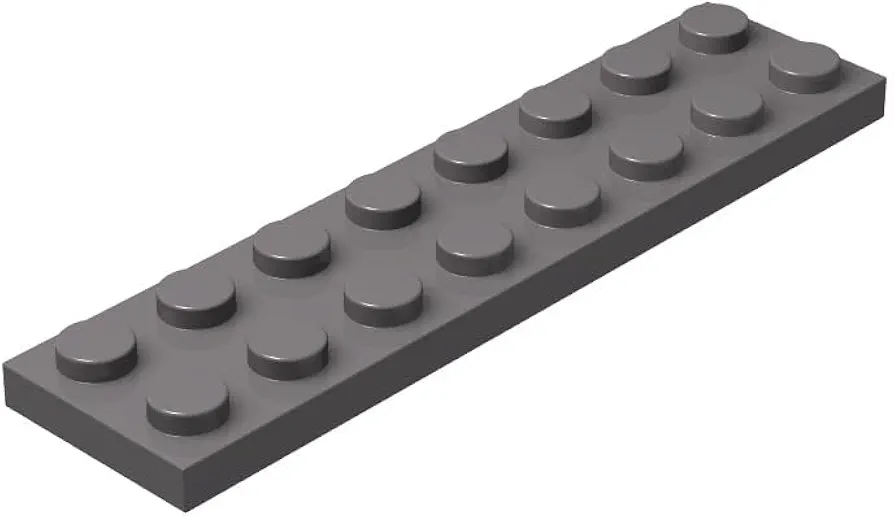 Dark Gray 2x8 Plates Bulk, 100 Piece Classic Building Plates 2x8, Compatible with Lego Parts and Pieces(Color:Dark Gray)