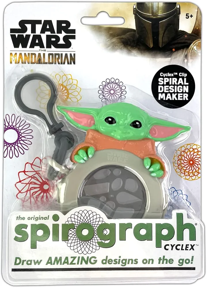 Spirograph Cyclex Clip Grogu - Disney Star Wars The Mandalorian - Baby Yoda - The Easy Way to Make Countless Amazing Designs - Rotating Stencil Wheel - Travel for Kids Ages 5 and Up