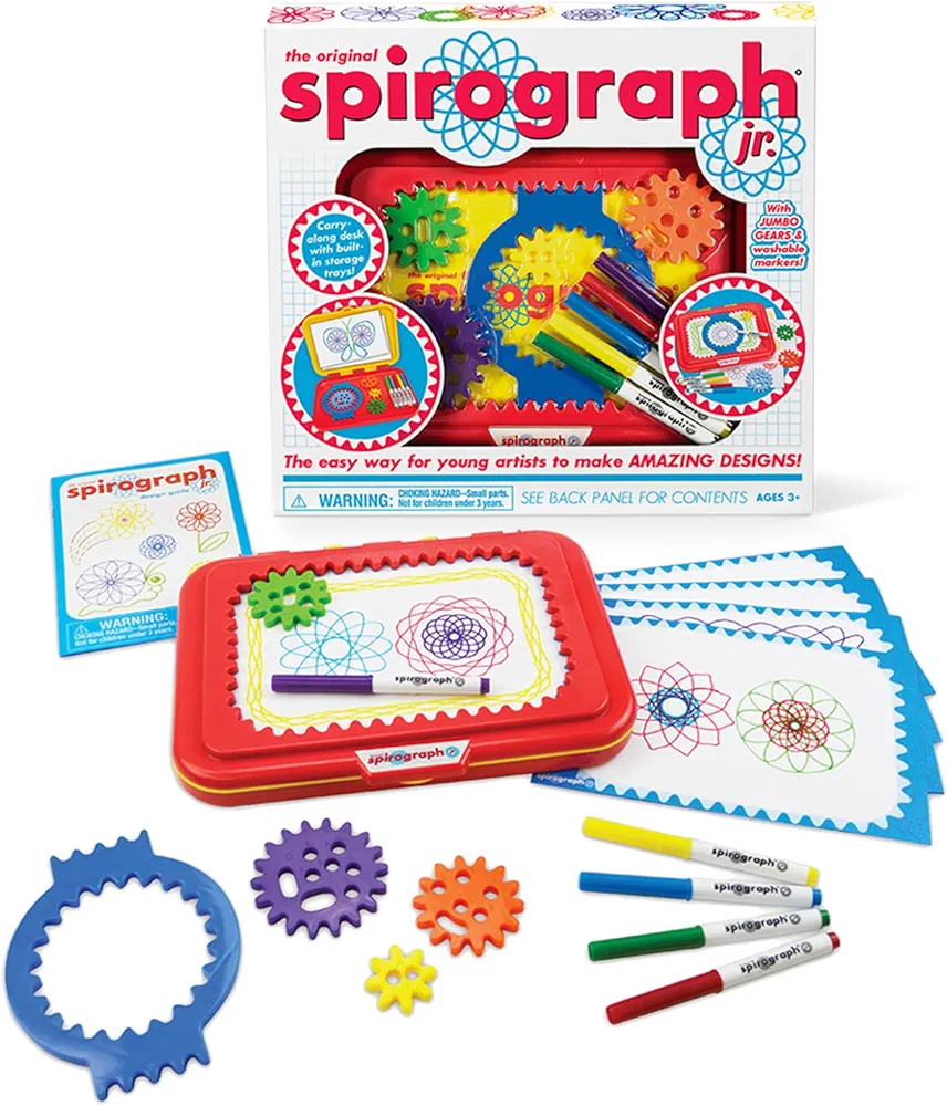 Spirograph Jr. — Jumbo Sized Gears Classic Retro Toy For Spiral Drawing Art Design Toy Kit for Smaller Hands — For Kids Ages 3 and Up