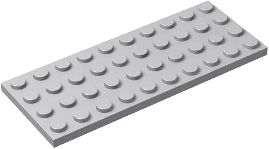 Classic Grey Plates Bulk, Light Gray Plate 4x10, Building Plates Flat 50 Piece, Compatible with Lego Parts and Pieces: 4x10 Gray Plates(Color: Light Gray)