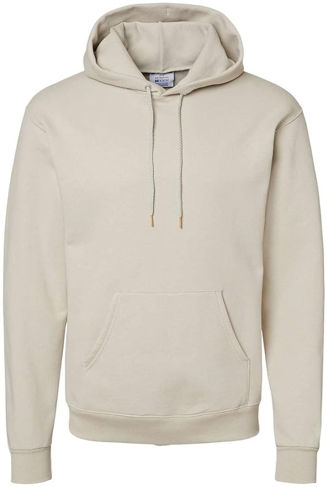 Champion Mens Powerblend Hooded Sweatshirt, L, Sand