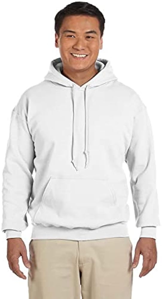 Gildan Men's Heavy Blend Hooded SweatShirt, White, Medium