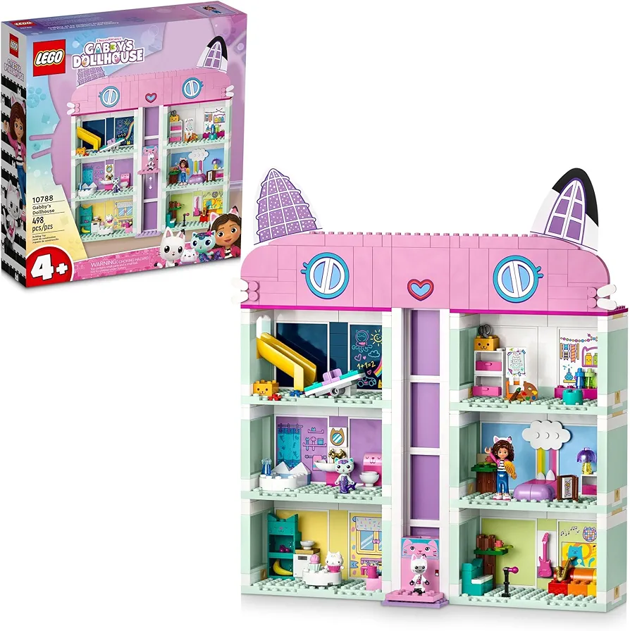 Lego Gabby’s Dollhouse 10788 Building Toy Set, 8-Room Playhouse with Purrfect Details and Popular Characters from The Show, Including Gabby, Pandy Paws, Cakey and Mercat, Kids Toy for Ages 4 and up