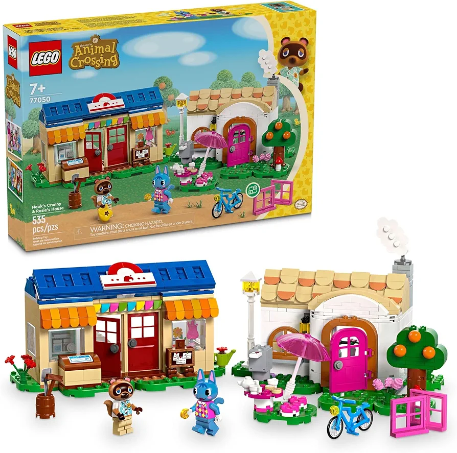 LEGO Animal Crossing Nook’s Cranny & Rosie's House, Buildable Video Game Toy for Kids, includes 2 Animal Crossing Toy Figures, Birthday Gift Idea for Girls and Boys Aged 7 and Up, 77050