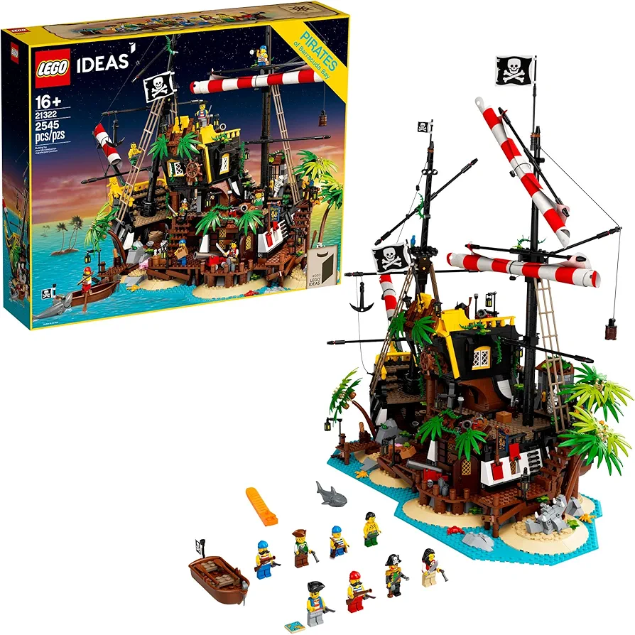 LEGO Ideas Pirates of Barracuda Bay 21322 Building Kit, Cool Pirate Shipwreck Model with Pirate Action Figures for Play and Display, Makes a Great Birthday (2,545 Pieces)