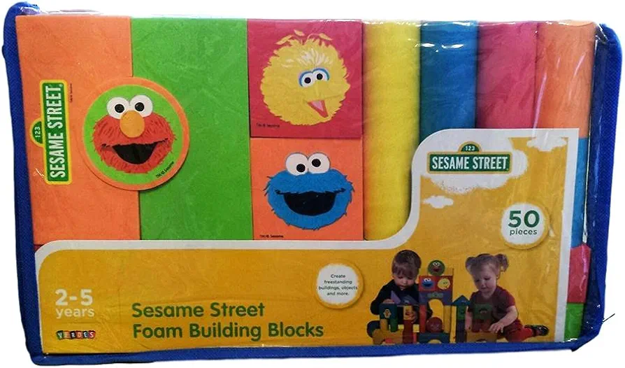 Verdes Sesame Street Foam Building Blocks - 50 Pieces