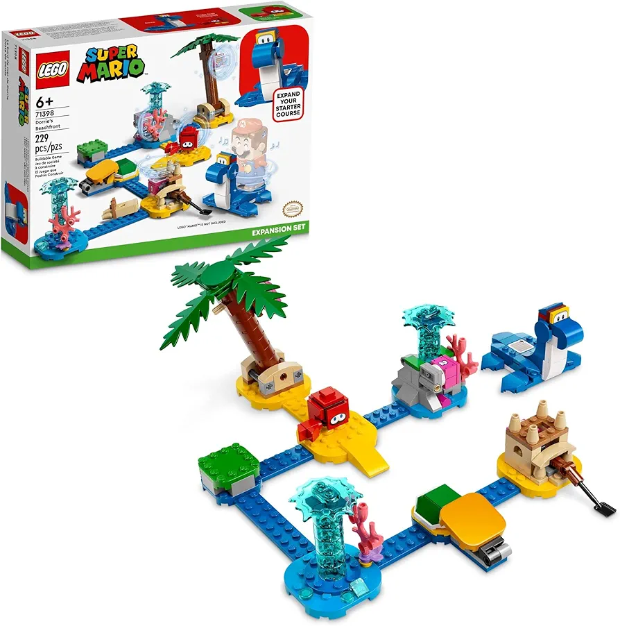 LEGO Super Mario Dorrie’s Beachfront Expansion Set 71398 Building Kit; Collectible Toy for Kids Aged 6 and up (229 Pieces)