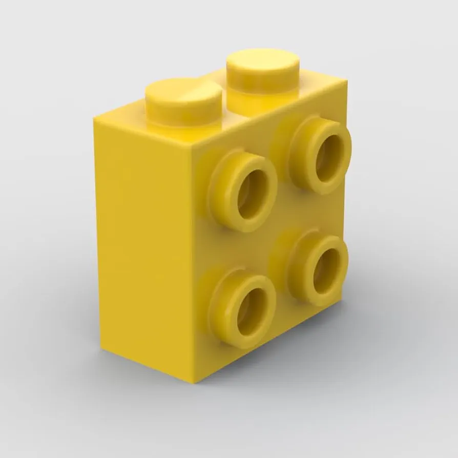 Classic Yellow Brick Bulk, Brick, 1x2x1 2/3 with Four Studs on One Side 50 Piece, Compatible with Lego Parts and Brick Pieces: 1x2x1 2/3 Yellow Brick(Color: Yellow)