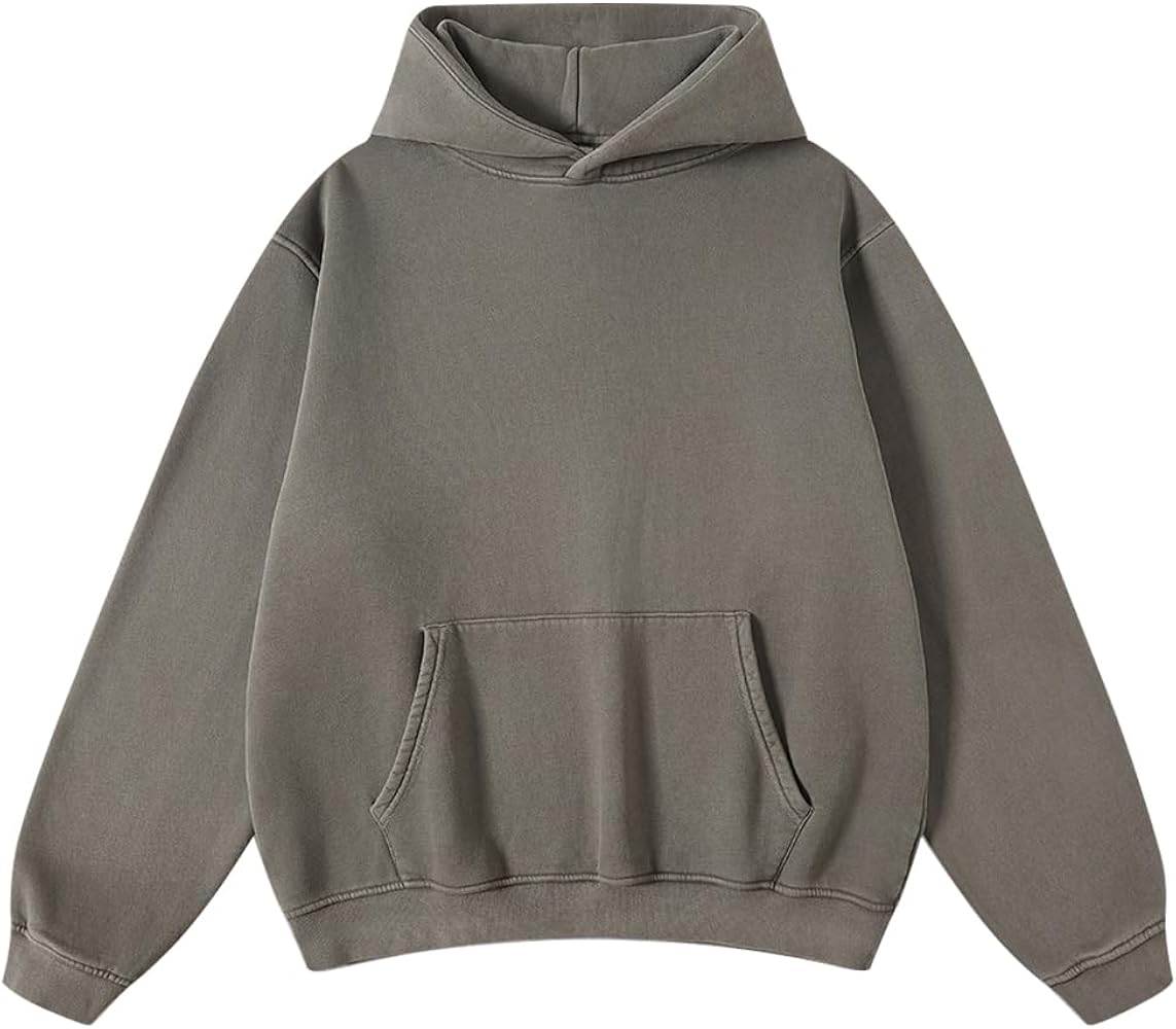 Hatant Hoodies for Men Acid Wash Athletic Hoodie Midweight Fleece Sweatshirts for Men Oversized Street Breaking Skateboarding