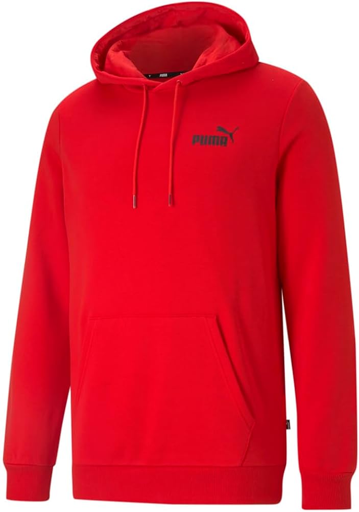 Puma Mens Essentials Small Logo Hoodie Casual Outerwear Casual Drawstring - Red