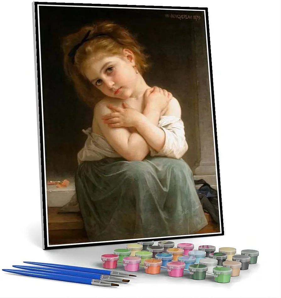 Number Painting for Adults The Chilly Painting by William-Adolphe Bouguereau Arts Craft for Home Wall Decor