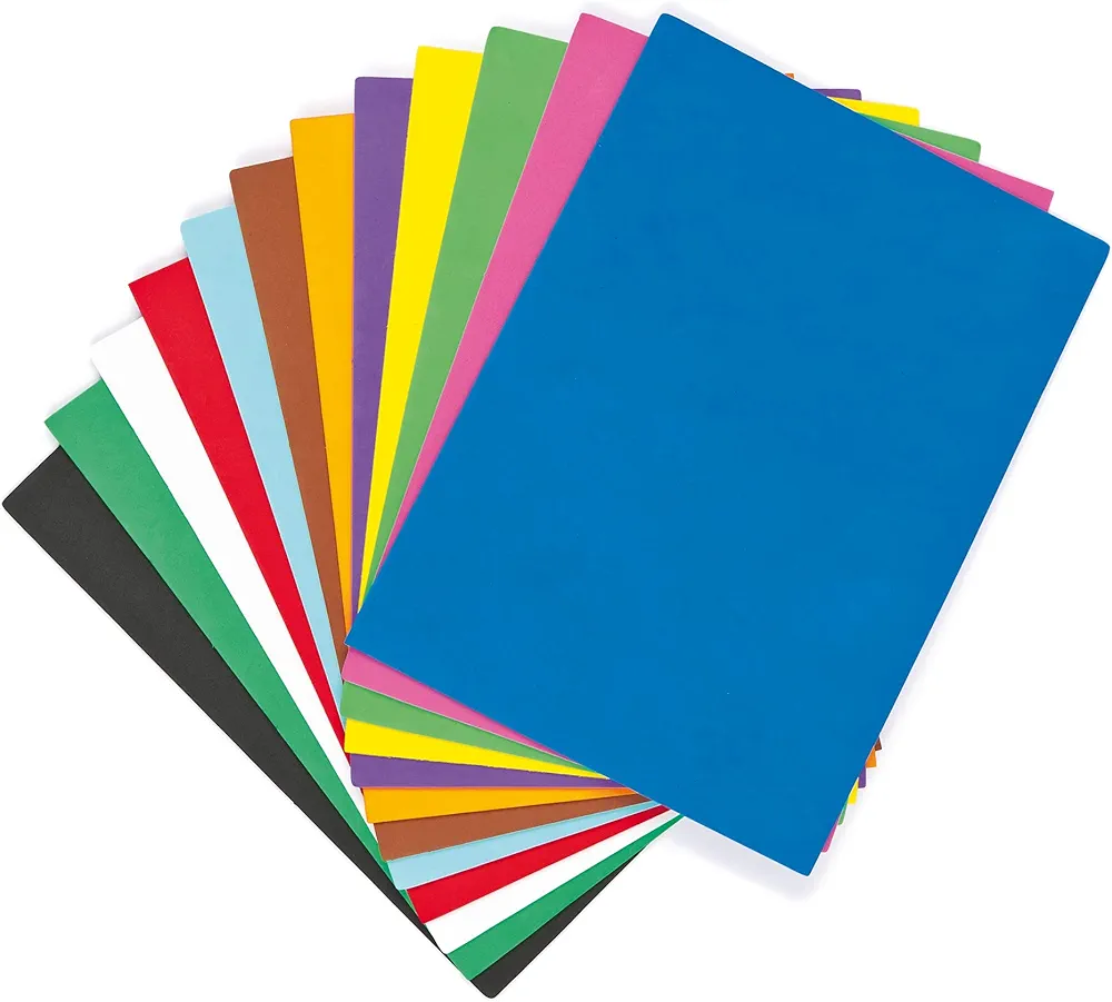 Baker Ross EV4072 Foam Sheets Value - Pack - Pack of 18, Class Pack of Craft Pages for Kids Arts and Craft Activities, Great for Cutting, Gluing or Sewing!