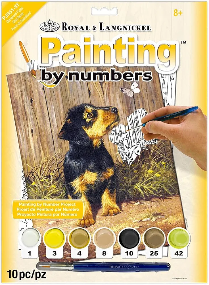 Royal & Langnickel Painting by Numbers Junior Small Art Activity Kit, Dachshund Puppy (PJS51)