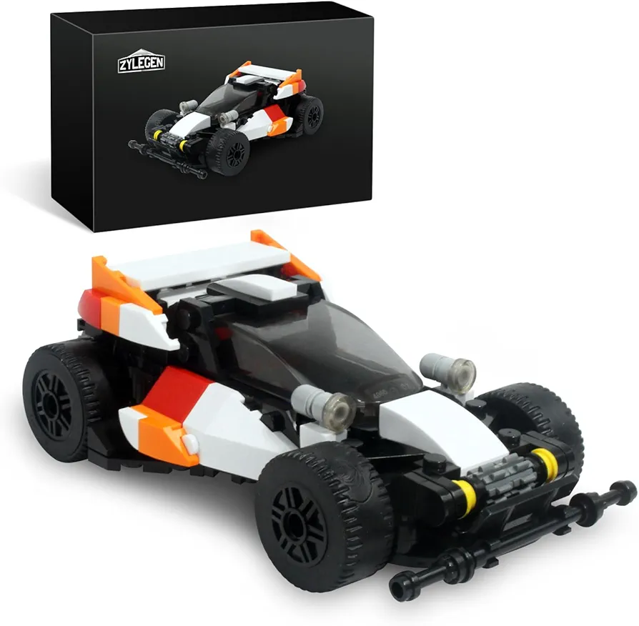 ZYLEGEN Sports Car MOC Building Block,Speed Champions Racing Cars Blocks Building Sets Toys, Technique Cyber Buggy Vehicle DIY Building Bricks for Kids and Adults,Birthday, Christmas Day Gift(Orange)