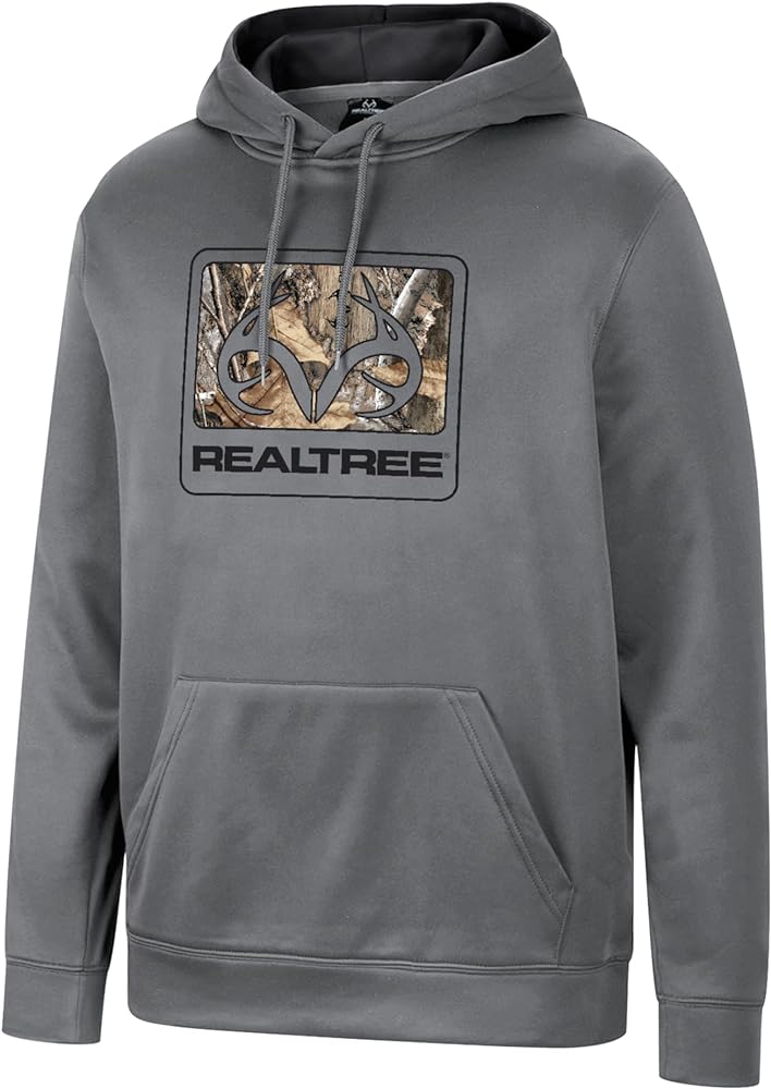 Realtree Men's Anter Logo EDGE Camo Midweight Super Soft Pullover Fleece Hoodies